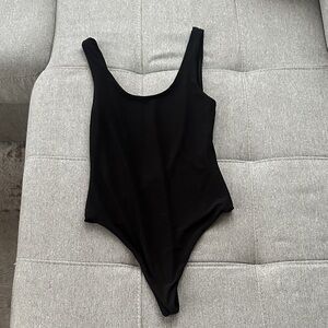 Black Scoop Neck Bodysuit